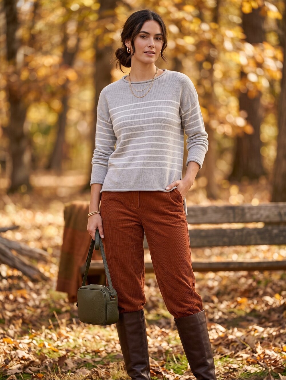 Hem & Thread Breton Striped Knit Coastal Grandmother Hygge Slouchy Sweater